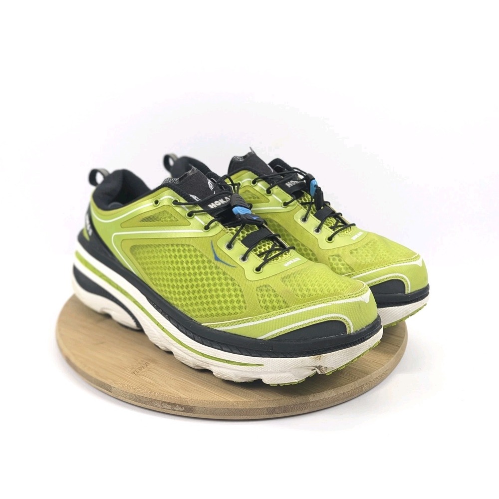 Mens 13 Hoka Bondi 3 Running Shoes Sneakers Neon Green Comfort Breathable